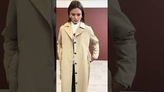 Beige Belted Long Trench Coat With Belt [upl. by Leimaj]