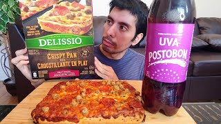 MEAT LOVERS SAUSAGE PEPPERONIBEEF PAN PIZZA WITH GRAPE SODA MUKBANG EATING SHOW [upl. by Acinorej]