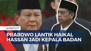 Presiden Prabowo Lantik Haikal Hassan Jadi Kepala Penyelenggara Jaminan Produk Halal [upl. by Moersch]