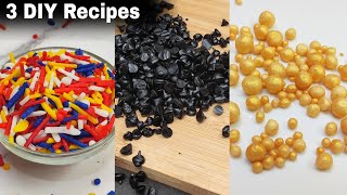 3 DIY Recipes For Cake DecorationColourful SprinkleChoco ChipsGolden Ballsकेक के लिए बनाए घर मे [upl. by Fidele635]