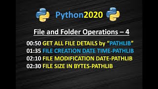 Python Path Lib  Pathlib File Creation time  Pathlib File Modification time  Pathlib File Size [upl. by Ayouqes]