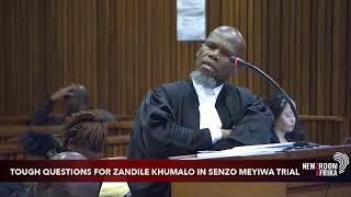 TOUGH QUESTIONS FOR ZANDILE KHUMALO IN SENZO MEYIWA TRIAL [upl. by Hoem955]