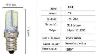 3 W 220V 60 led SMD 3014 светодиодная лампа для холодильника куплена на aliexpress China [upl. by Enymzaj983]