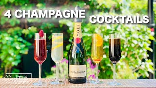 4 CHAMPAGNE Cocktails  Cocktail Recipes [upl. by Nnylsia848]