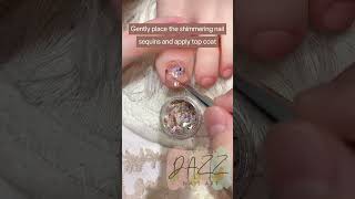 How to Apply Sequins Gel Polish as Beginners  Easy DIY Nail Art Tutorial 💅 nailarttutorial howto [upl. by Amiaj]