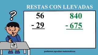 RESTAS CON LLEVADAS de 2 cifras  RESTAS CON LLEVADAS de 3 cifras [upl. by Augie]