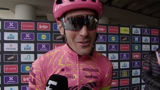 Alberto Bettiol  Interview at the start  Dwars door Vlaanderen 2024 [upl. by Ahsiam]