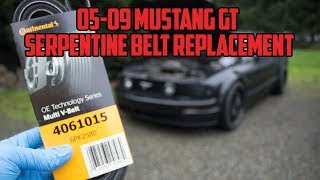 How to PROPERLY Replace Your SERPENTINE BELT 0509 Mustang GT [upl. by Sileas]