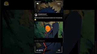 OBITO SHOWS KAKASHI WHO IS THE BOOS 😤 naruto itachi obito shorts shortvideo short [upl. by Hilton]