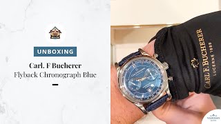 Unboxing Carl F Bucherer Flyback Chronograph Blue [upl. by Avlem878]