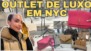 TOUR PELO OUTLET DA SAKS EM NYC  YSL Gucci Prada Valentino com preços [upl. by Damalus]