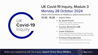 UK Covid19 Inquiry  Module 3 Hearing  28 October 2024 PM [upl. by Nyrrad]