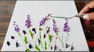 Lavender Field  Simple Floral  Abstract Painting Demonstration  Project 365 days  Day 0362 [upl. by Novyaj]