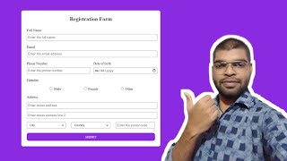 Registration form  HTML CSS  krprit [upl. by Hilaire]