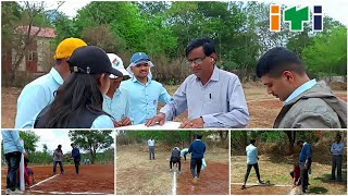 Volleyball  kho  kho court marking by surveyor students  ITI Aundh Pune [upl. by Pease]