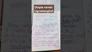 Utopian novels ugc english english literature Thomas More utopia [upl. by Yvan]