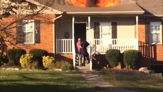 OffDuty Firefighter Rescues Strangers Dog From House Fire [upl. by Armelda913]