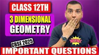 Important Questions ✅ Of quotThree Dimensional Geometryquot Class 12 20242025 [upl. by De Witt]