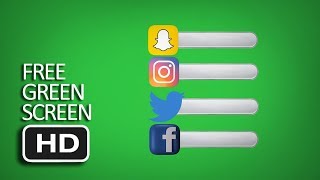 Free Green Screen  Compilation Logo and Bar Facebook Instagram Twitter Snapchat [upl. by Odrarebe]