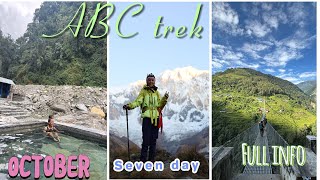 Annapurna Base Camp Trek 4130m  October  2024 full guide  seven day trek [upl. by Caesaria]