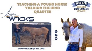 Teaching a Young Horse  Yielding the hind quarter [upl. by Yelsna]