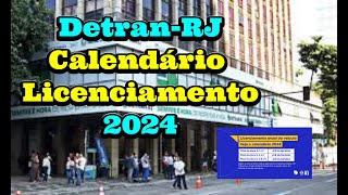 Detran RJ Calendário Licenciamento 2024 [upl. by Marilou]