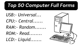 50 Computer Full Forms  Computer Related Most Important Full Forms [upl. by Enovi712]