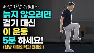 50대부터 걷기 대신 집에서 하는 5분 초간단 팔 다리 근력 amp 자세 개선 노화 방지 운동 [upl. by Mireille]