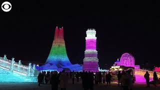 Ice Festival in China draws thousands of visitors [upl. by Cown756]