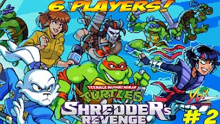 TMNT Shredders Revenge Dimension Shellshock 6 Player Chaos Part 2  YoVideogames [upl. by Marciano]