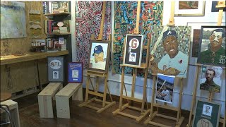 Former MLB player coach highlights sports Negro League players through artwork [upl. by Andeee]