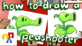 How To Draw A Peashooter Plants vs Zombies [upl. by Eimor]