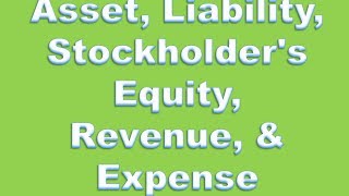 Financial Accounting Definitions Asset Liability Stockholders Equity Revenue amp Expense [upl. by Leber]