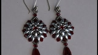 Sidonias handmade jewelry  Superduo Victorian Earrings tutorial [upl. by Zoltai125]