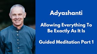 Adyashanti  Allowing Everything To Be Exactly As It Is  Guided Meditation  Part 1 [upl. by Anual]