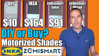 Motorized Roller Shades IKEA Fyrtur vs Zemismart SolarBattery vs DIY [upl. by Baten760]