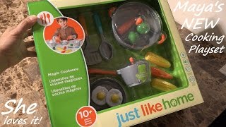 Kitchen amp Cooking Playset for Girls Unboxing Mayas Magic Cookware Playset [upl. by Ruhl]