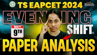 TS EAPCET 2024  9th Evening shift  Paper Analysis 🔥 TS EAPCET Live Paper Discussion [upl. by Latoya]