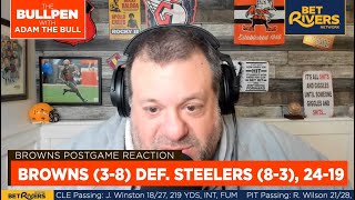 Browns Slip Past Steelers in the Snow 2419  Postgame Reaction with Adam the Bull [upl. by Ahsiret]