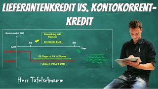 Lieferantenkredit VS Kontokorrentkredit  Konto überziehen und dafür Skonto nutzen Einfach erklärt [upl. by Cyndy315]