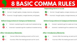 6 Comma Rules English Writing Essentials  How to Use Commas [upl. by Fabi78]