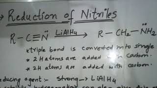 Reduction of nitriles into ammines definition and mechanism [upl. by Gladwin]