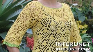 How to crochet a raglan sleeve sweater using pineapple stitch  Part 3 of 3 [upl. by Mirelle950]