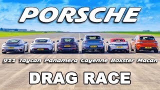 Every Porsche DRAG RACE [upl. by Gerrilee]