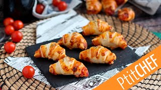 La meilleure recette pour votre apéritif  des CROISSANTS FEUILLETES PIZZA [upl. by Ateloj837]