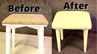 How To Upholster A Stool Seat In Vinyl [upl. by Sldney]