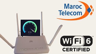 تجربة ألياف بصرية إتصلات المغرب maroc telecom fibre أخيرا optique Zte F6600P Wifi 6 🥳🔥 [upl. by Eelnyl]