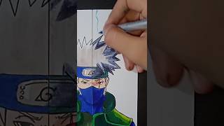 Drawing ✨ Kakashi✨ in 1 hour vs 10 hours PART  2😳 shorts [upl. by Sllew]