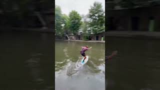 Crossing a canal on a skimboard isn’t easy [upl. by Lynea]