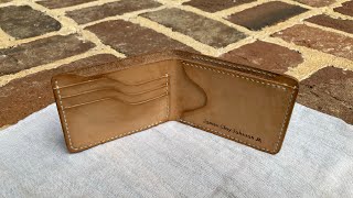 How I Made a Full Grain Vegtan Wallet  Handmade DIY  Leather Working [upl. by Ransell]